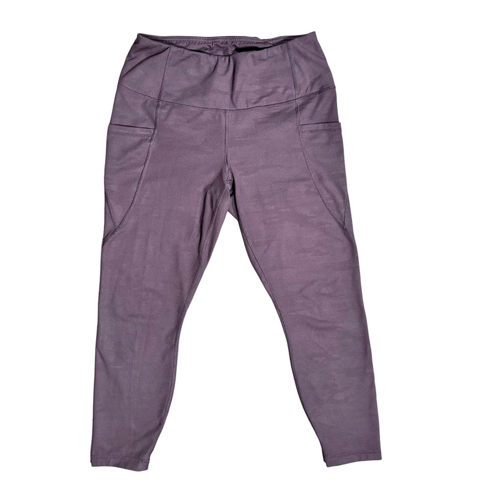 Women's | Active Life | Purple Camouflage Stretchy Phone Pockets Leggings - L